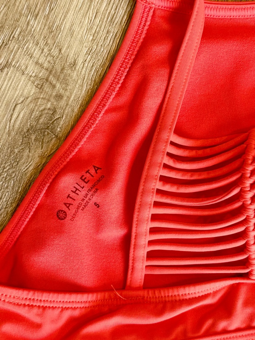 Athleta Ladder-Back Sports Bra in Coral Red